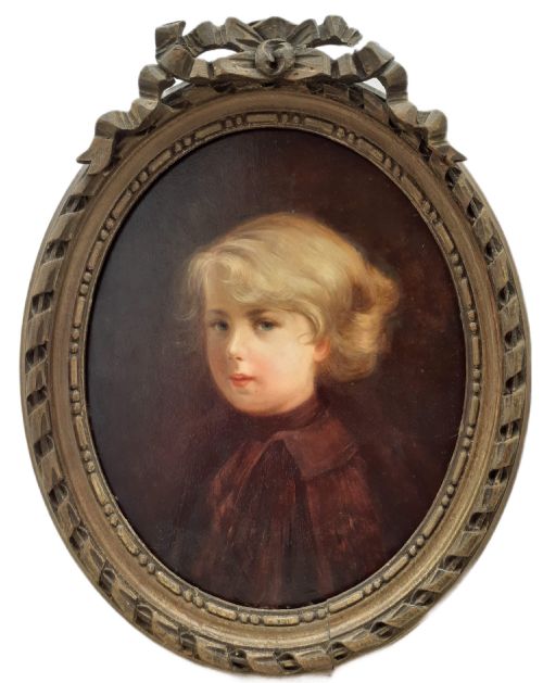A Tragic Young Prince, Maybe, Circa 1816. Portrait of a Little Boy, Lovely Provenance Antique Oil on Panel