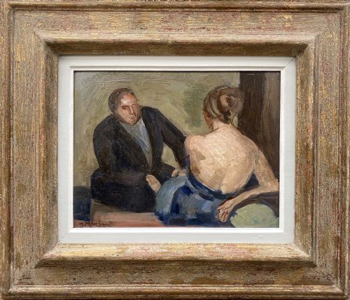 fig 1. Masterpiece: the couple, 1907 avant garde Bloomsbury group artist cubist Jean Hippolyte Marchand oil on board