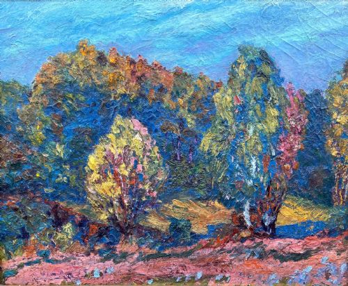 Flamboyant Trees, Fauve Landscape, 1910, Colourful French Oil on Canvas