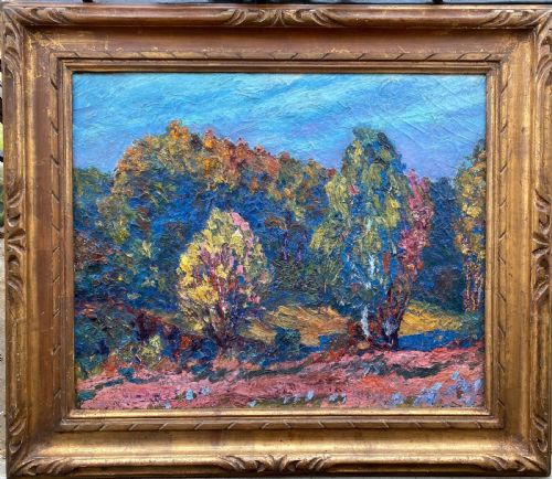 fig 1. Flamboyant Trees, Fauve Landscape, 1910, colourful French oil on canvas