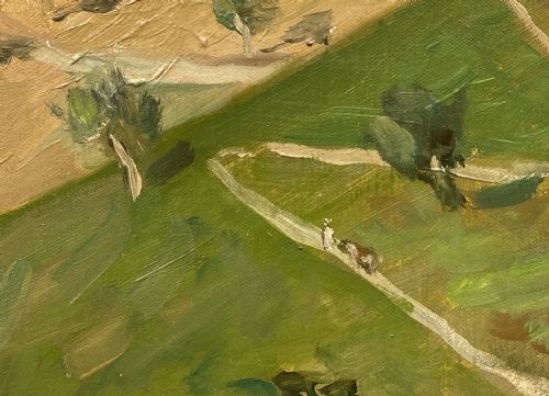 fig 2. Italian landscape with figure ca 1938, hills near Rome, cloud study French oil on canvas