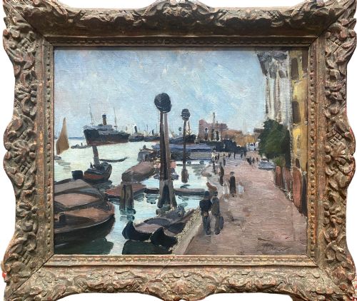 fig 6. Masterpiece: Paul Lucien Maze the sea port at dusk, ca 1920, collection of Ivor Churchill, oil on canvas