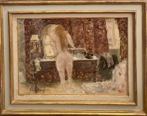 fig 1. Jessie dressing: intimiste Vuillard like masterpiece by Paul Maze pastel on paper