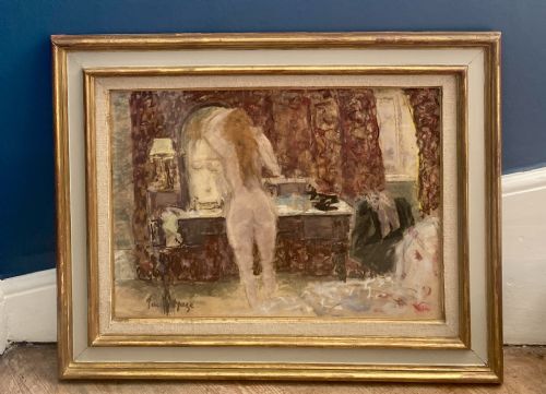 fig 2. Jessie dressing: intimiste Vuillard like masterpiece by Paul Maze pastel on paper