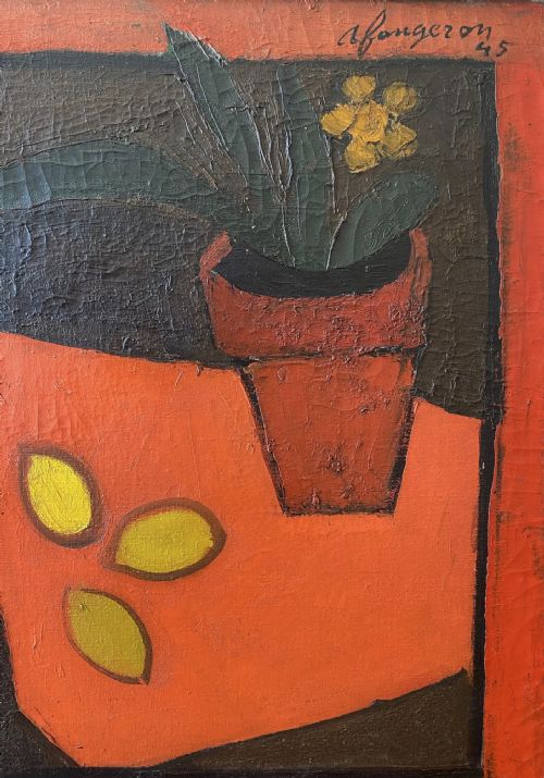 fig 2. Masterpiece: cubist pop art precursor Tate Gallery artist Fougeron museum exhibited , wartime 1943 lemons on a table oil on canvas