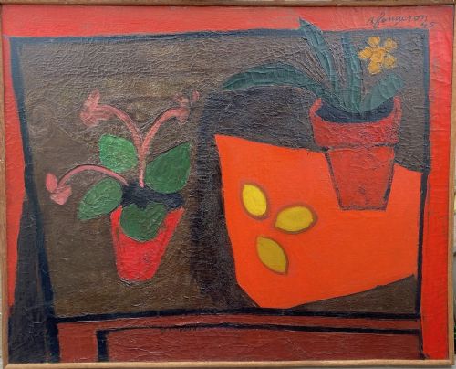 fig 3. Masterpiece: cubist pop art precursor Tate Gallery artist Fougeron museum exhibited , wartime 1943 lemons on a table oil on canvas
