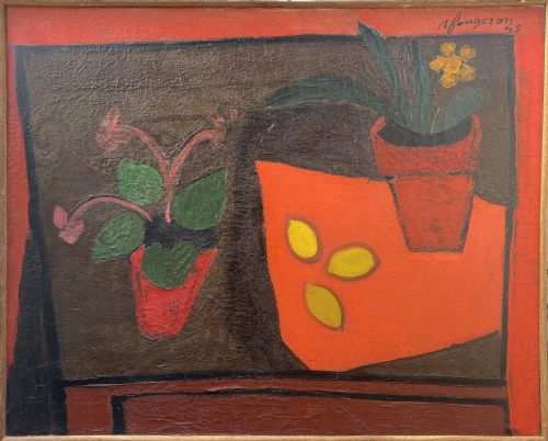 fig 1. Masterpiece: cubist pop art precursor Tate Gallery artist Fougeron museum exhibited , wartime 1943 lemons on a table oil on canvas