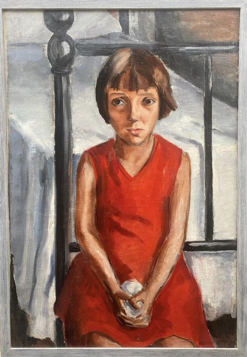 fig 1. Moving forward. The red dress, ca 1938: French modernist woman artist oil on canvas