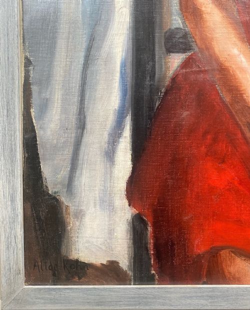 fig 3. Moving forward. The red dress, ca 1938: French modernist woman artist oil on canvas