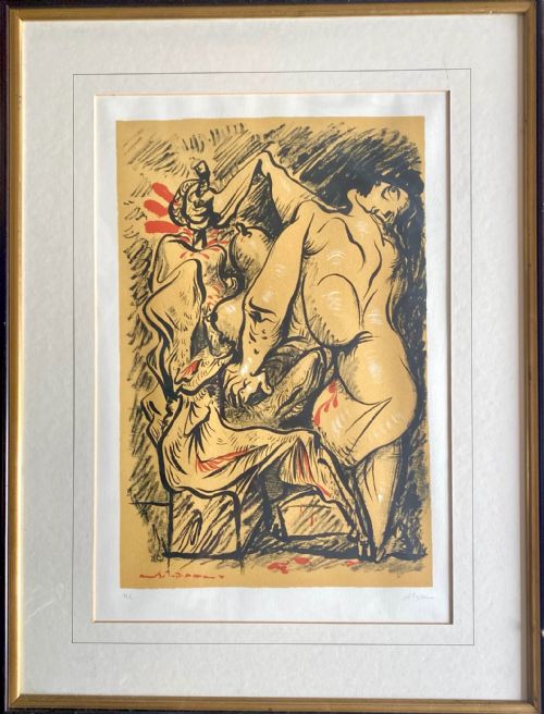 fig 2. André Masson: surrealist erotic nude original hand signed lithograph on paper