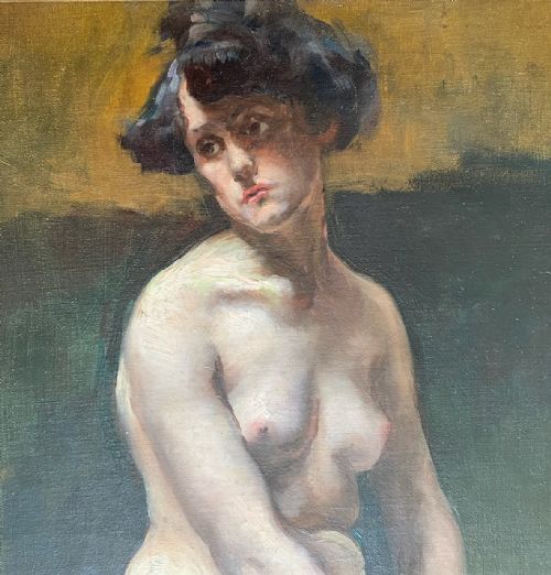 fig 2. The Live Model, ca 1892 Belle Epoque nude with Attitude, Paris by Woman Artist oil on canvas