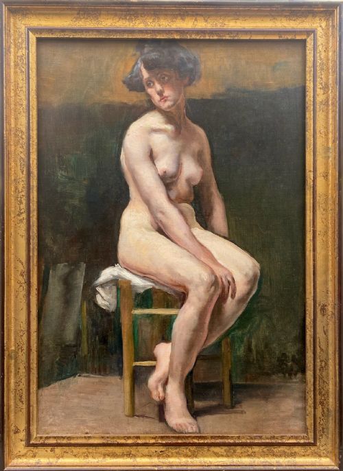 fig 3. The Live Model, ca 1892 Belle Epoque nude with Attitude, Paris by Woman Artist oil on canvas