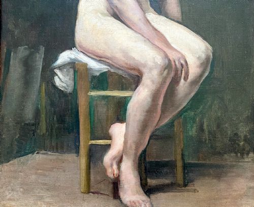 fig 4. The Live Model, ca 1892 Belle Epoque nude with Attitude, Paris by Woman Artist oil on canvas