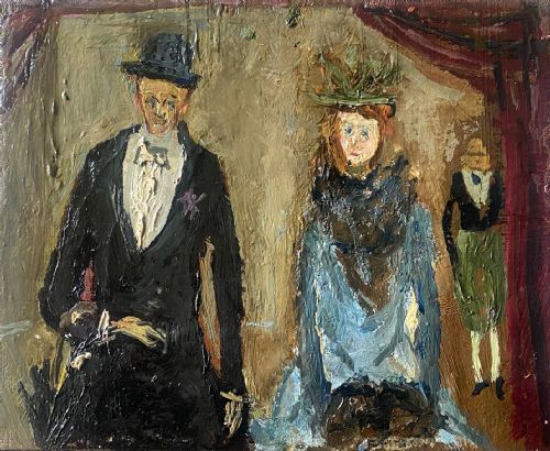fig 1. After the ball, ca 1950 by French Expressionist...Greta Garbo Owned A Works By The Artist! Oil on canvas