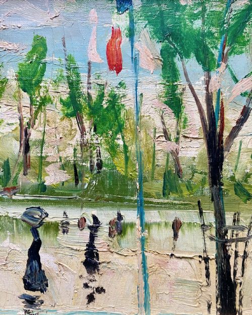 A WALK IN THE PARK BY FRENCH EXPRESSIONISTGRETA GARBO OWNED A WORKS BY THE ARTIST OIL ON CANVAS - ADDITIONAL PHOTO 2