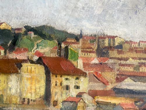 fig 4. Masterpiece: Fauve animated harbour scene, ca 1910, the South of France, Georges Dusfrenoy French oil on canvas