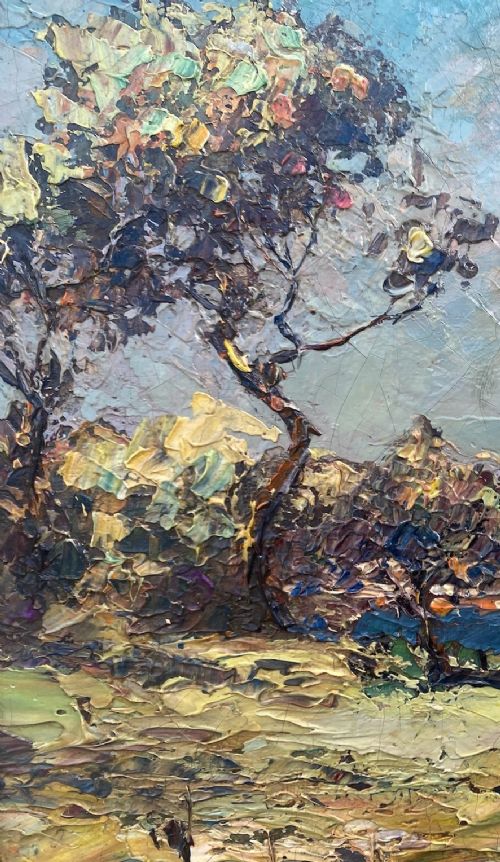 fig 1. A bay in the South of France, mediterranean summer landscape, Provence, the Cote d'Azur oil on canvas