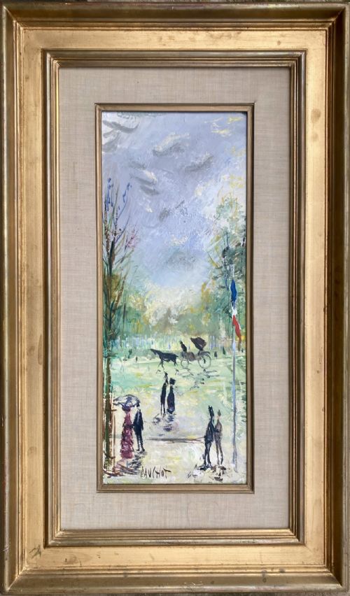 fig 1. A haunted Coachman in Park by French Expressionist...Greta Garbo Owned A Works By The Artist! Oil On Canvas