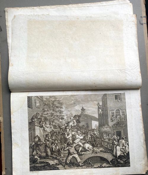 fig 5. Hogarth’s ‘Election Series’ & Famous Radical Portraits, political satire: rare suite of 6 Riepenhausen c.1794 copperplate engravings