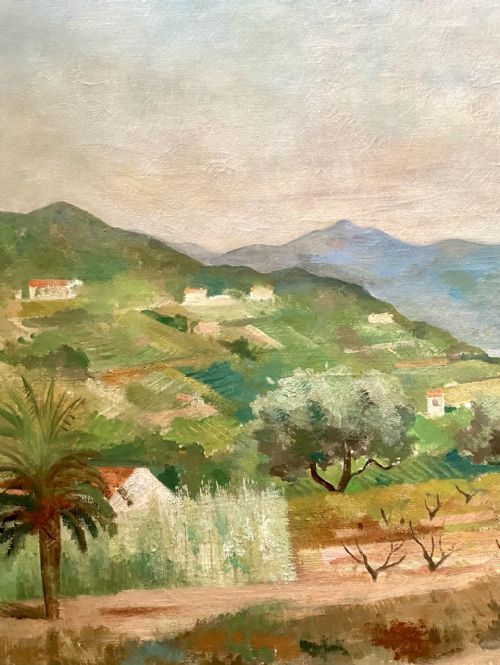 fig 2. The road to Saint Tropez, ca 1920, large Fauve mediterranean cote d'azur landscape oil on canvas