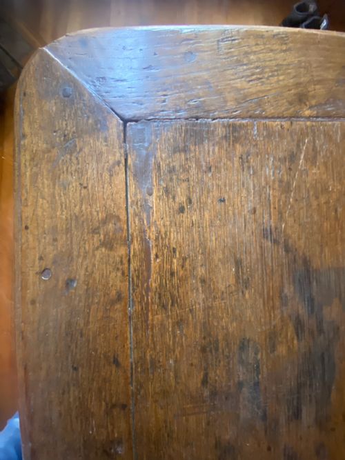 18TH CENTURY FRENCH PROVINCIAL OAK SACRISTY CABINET LOW BUFFET FOR KITCHEN HALLWAY OR LIVING DINING ROOM - ADDITIONAL PHOTO 6