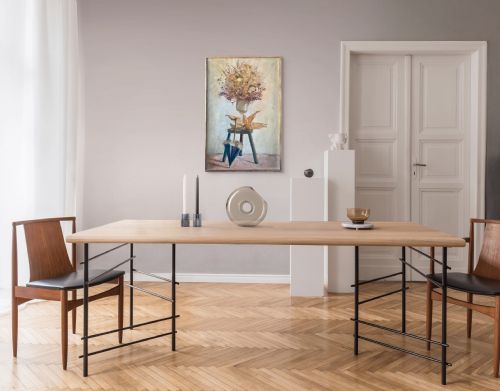 INTIMATE INTERIOR CA 1950 LARGE STRIKING FRENCH MODERNIST WOMAN ARTIST OIL ON CANVAS - ADDITIONAL PHOTO 5