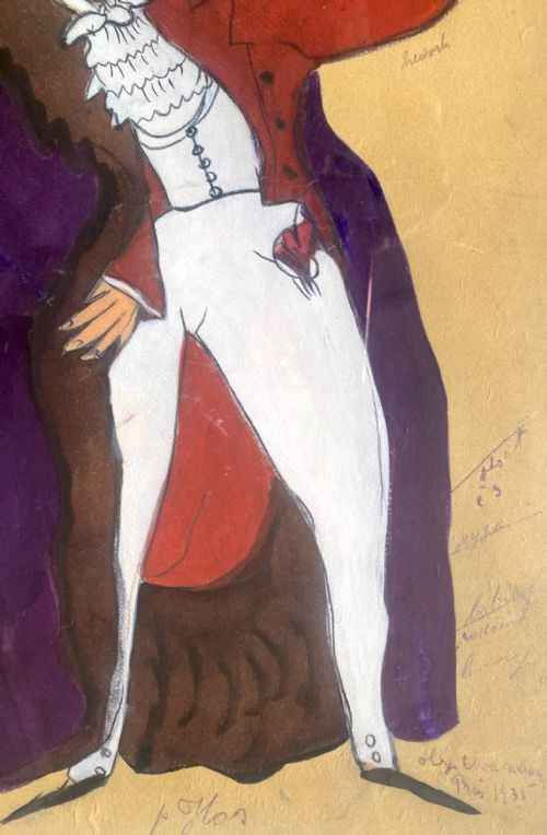 LOUDMOUTH PICABIA CHAMPIONED AVANT GARDE WOMAN ARTIST OLGA CHOUMANSKY SURREALIST GOUACHE PAINTING - ADDITIONAL PHOTO 1
