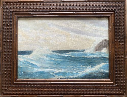 THE WAVE CA 1900 RUSSIAN MODERNIST SEASCAPE DUBOVSKY OIL ON CANVAS - ADDITIONAL PHOTO 1