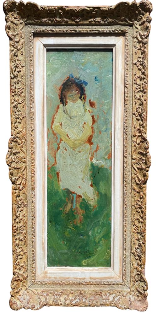 The barefoot girl, ca 1948, Gabriel Dauchot oil on canvas, early galerie Cardo provenance