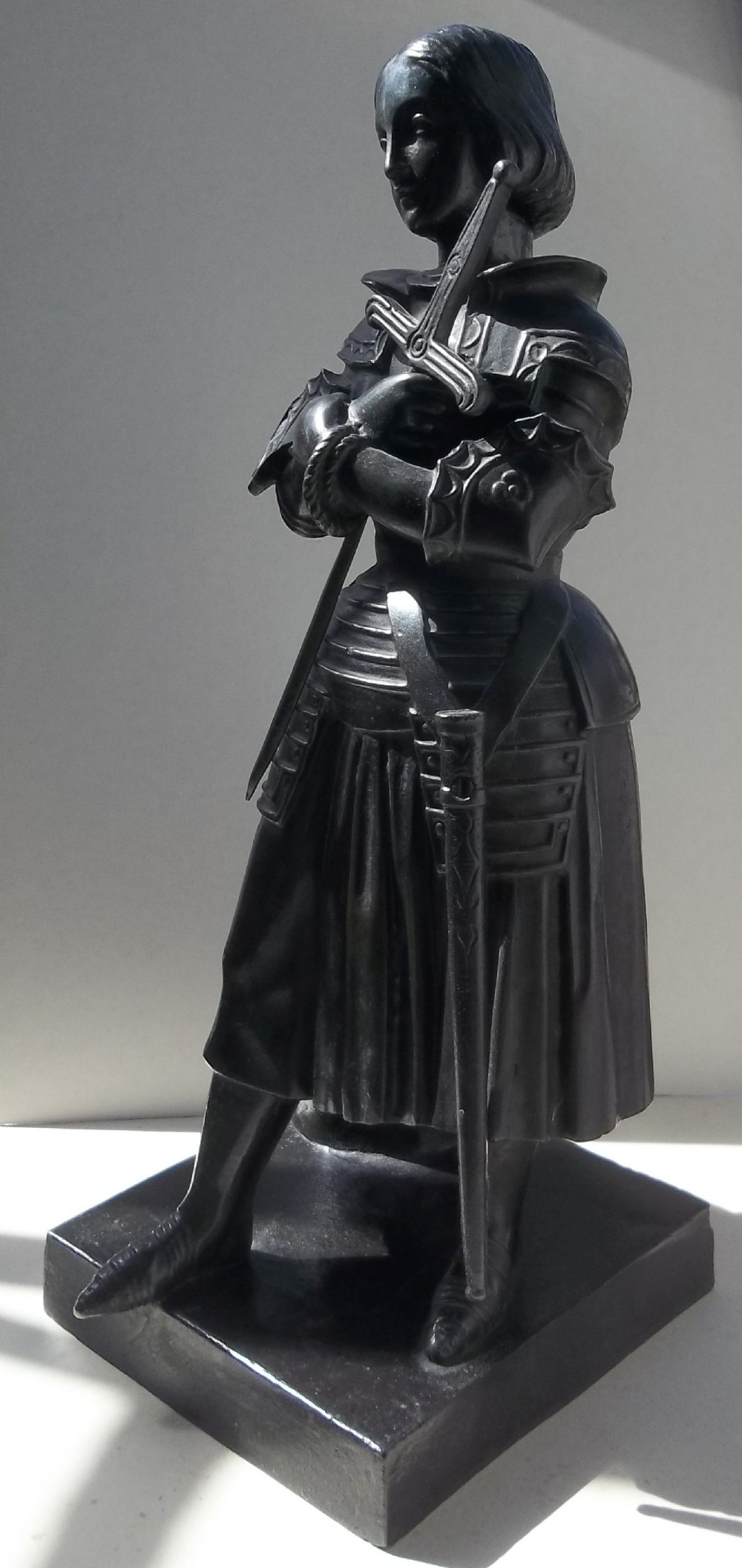 Princesse Marie d'Orleans: Joan of Arc antique 19th Century  French Bronze sculpture   