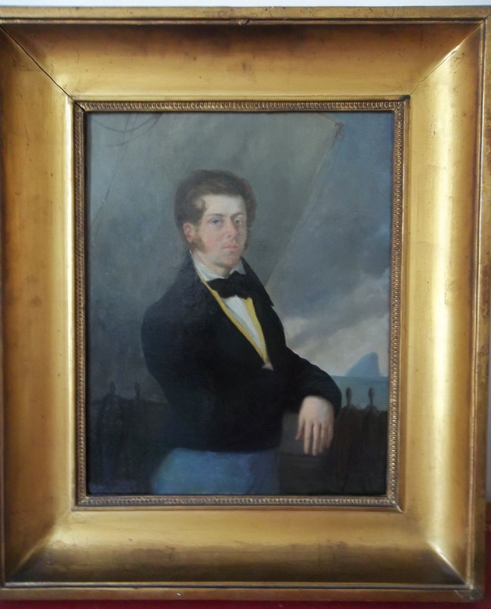 Portrait Naval Officer in Rio de Janeiro  by Armand Pallière (1784-1862) oil on board