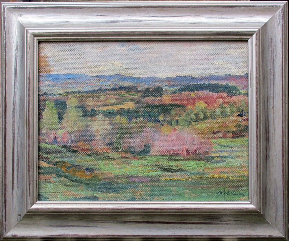 Chestnut trees in the Limousin region - preparatory work for a panel exhibited at the Exposition Universelle Paris 1937 - oi on panelby Almery Lobel Riche (1877-1950)  View II