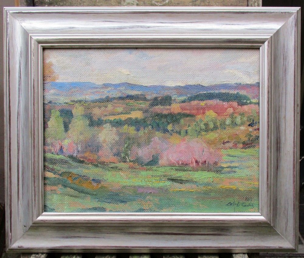 Chestnut trees in the Limousin region - preparatory work for a panel exhibited at the Exposition Universelle Paris 1937 - oi on panelby Almery Lobel Riche (1877-1950)  View IV