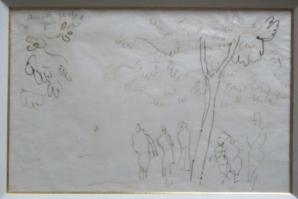 Ascot races by Raoul Dufy (1877-1953)  two original, authenticated drawings, horses and riders View III