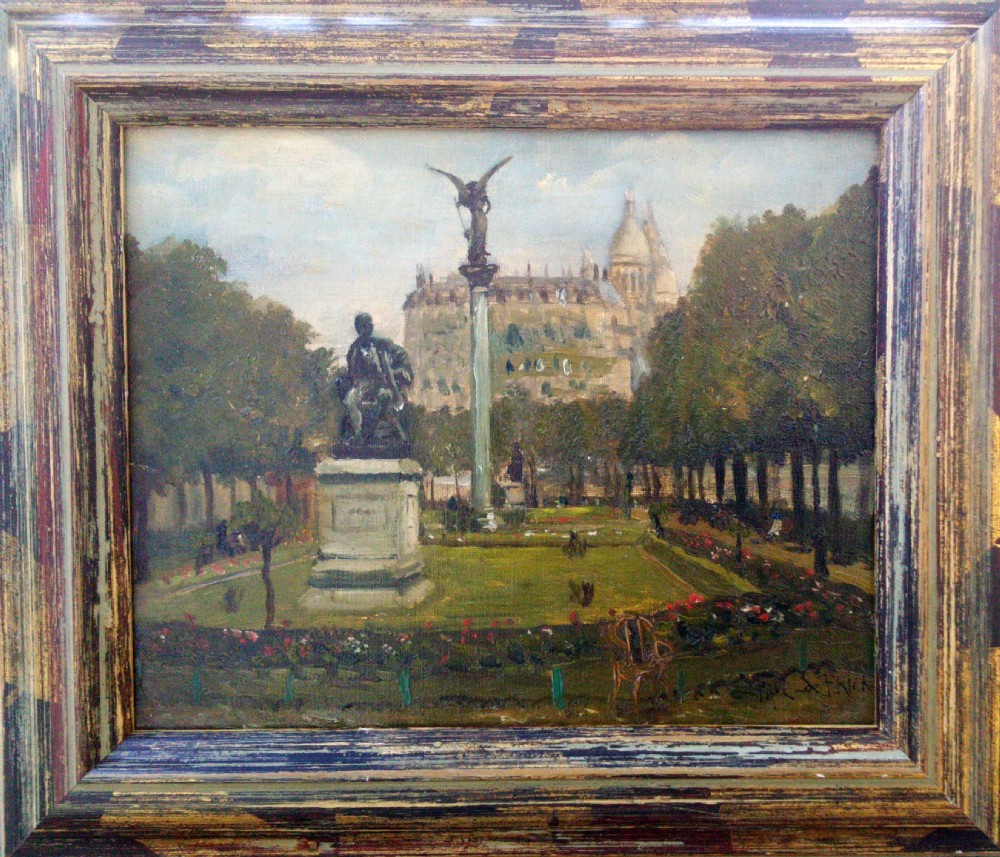 Montmartre ca 1910, Sacre Coeur, Anvers Square, the Diderot sculpture by Paul de Frick (1864-1935) View IV