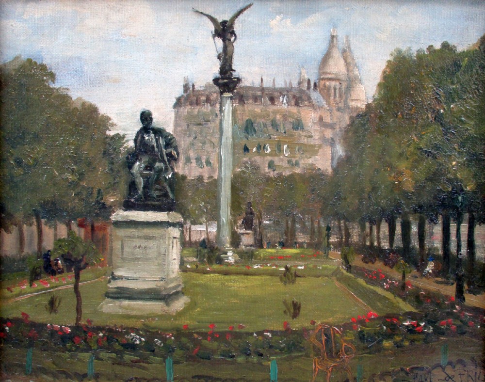 Montmartre ca 1910, Sacre Coeur, Anvers Square, the Diderot sculpture by Paul de Frick (1864-1935)