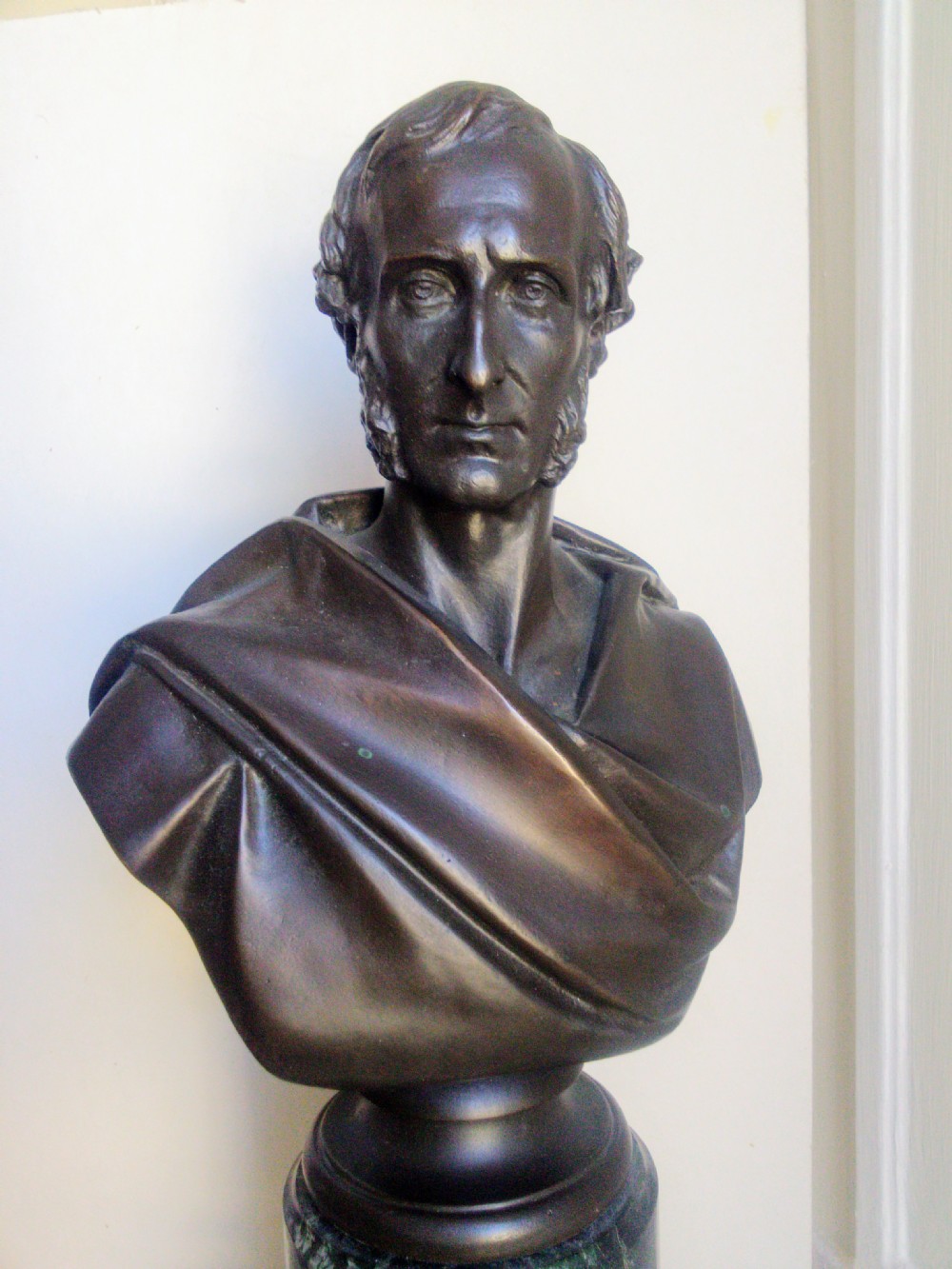 Victorian  bronze portrait bust of Lord John Elphinstone GCB GCH (Scottish 1807-1860) by Matthew Noble