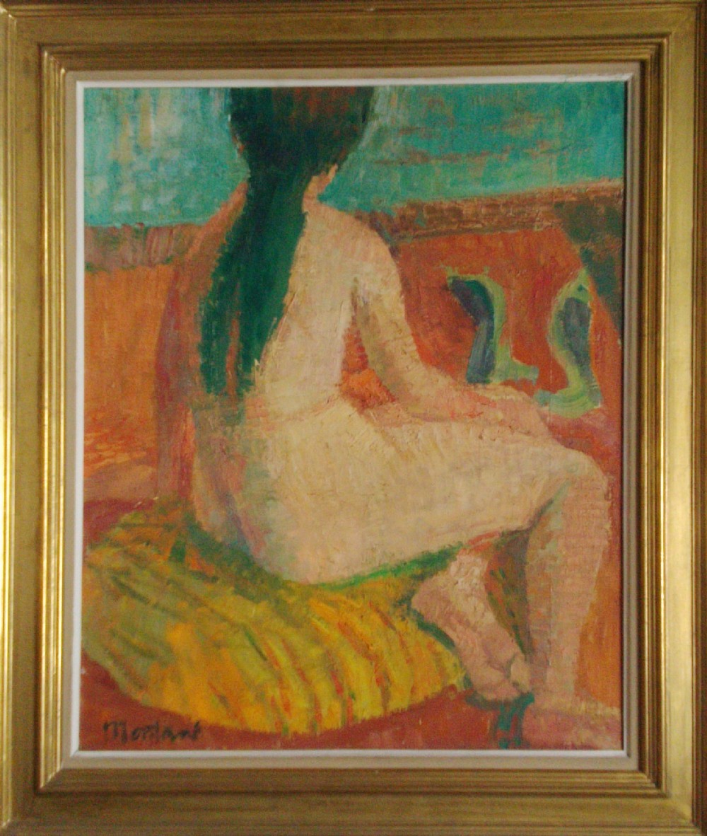 Mediterranean nude, antique French oil on canvas by Roger Montane circa 1950, superb provenance