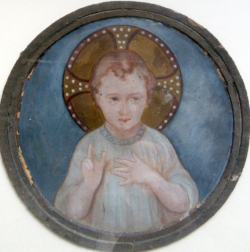 Victorian Era gouache painting of the Jesus Child