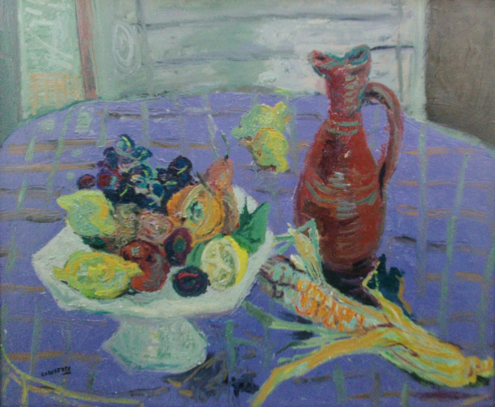 Antique French Modernist Still Life with Fruit, 1948, superb provenance View II