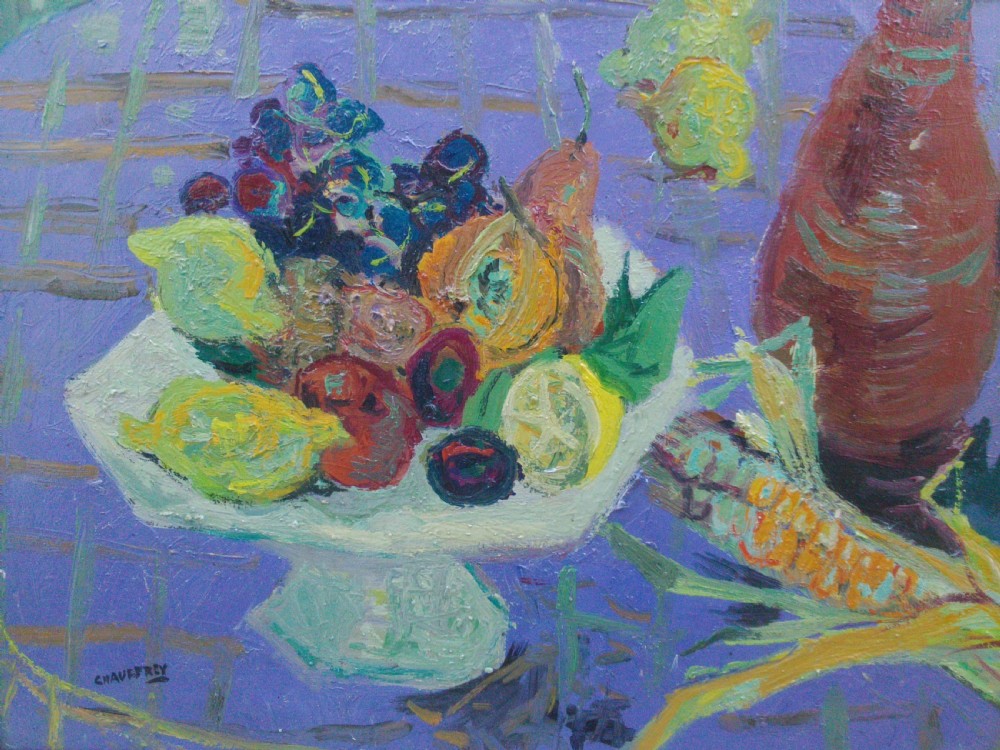 Antique French Modernist Still Life with Fruit, 1948, superb provenance View III