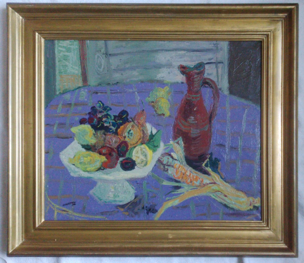 Antique French Modernist Still Life with Fruit, 1948, superb provenance View IV