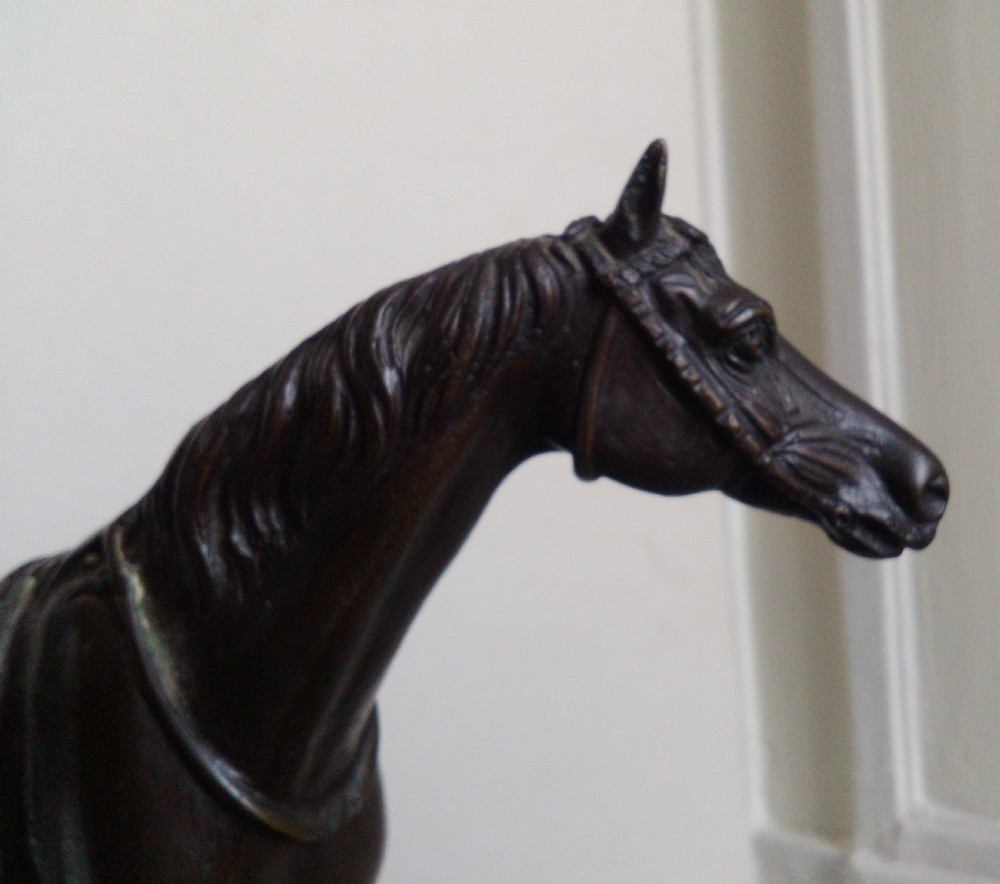 Antique equestrian bronze sculpture after John Willis-Good, thoroughbred horse, circa 1900 View X