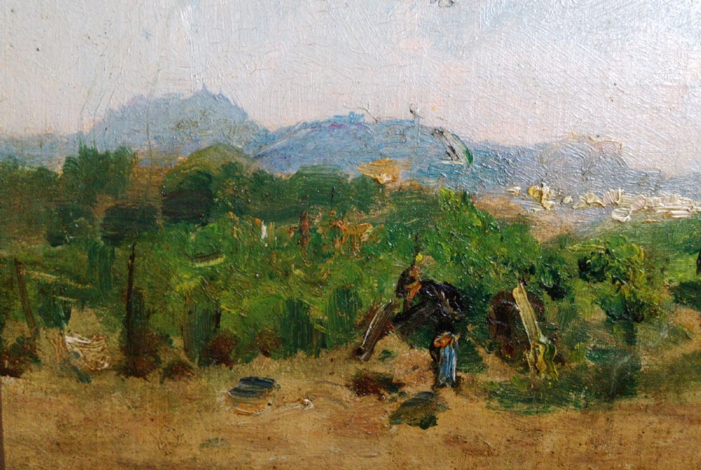 Walkers in a summer landscape, French Impressionist oil, circa 1880 View IV