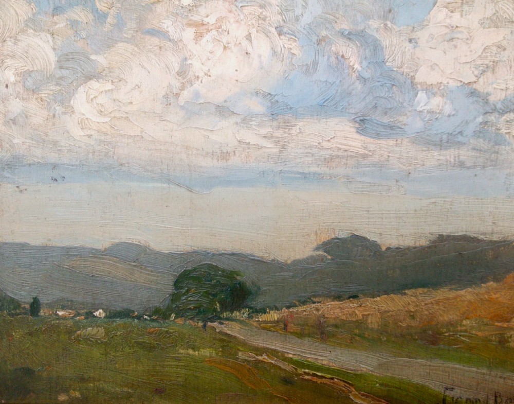 Cloud Study, Bordelais, 1920 antique French oil by Bordeaux artist Fernand Ballet View VII