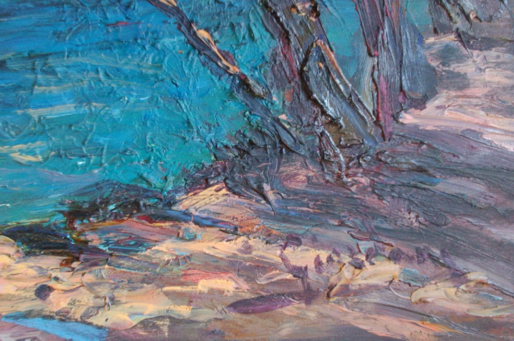 Cote d'Azur coast, Calanques, Cassis bay, circa 1920, southern French oil on panel by Italian Italo Giordani View IV