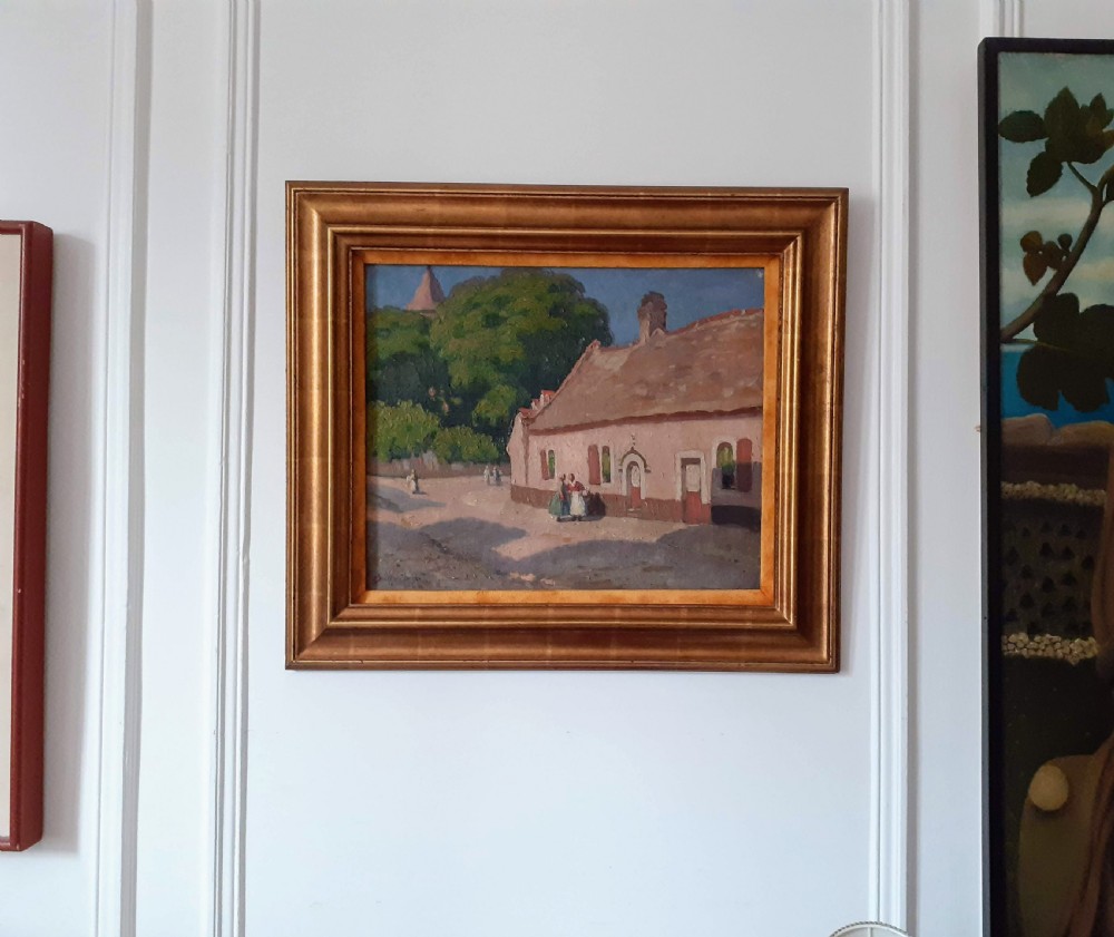 Village life, country scene 1915, nabis colourist French post impressionist oil on canvas View III