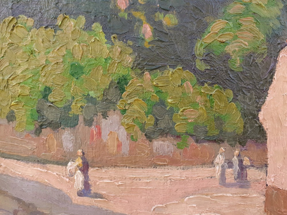 Village life, country scene 1915, nabis colourist French post impressionist oil on canvas View IV