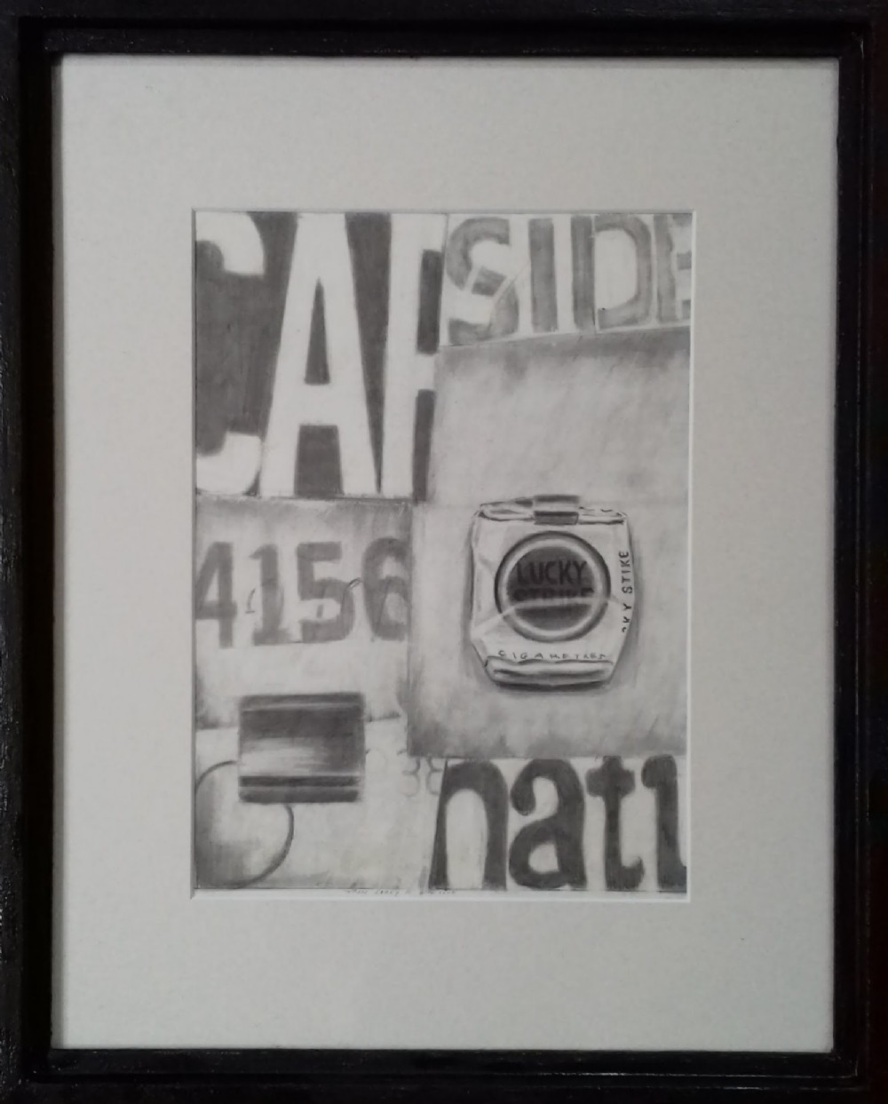 Pop art 1960s hyperrealist original modernist graphite drawing 