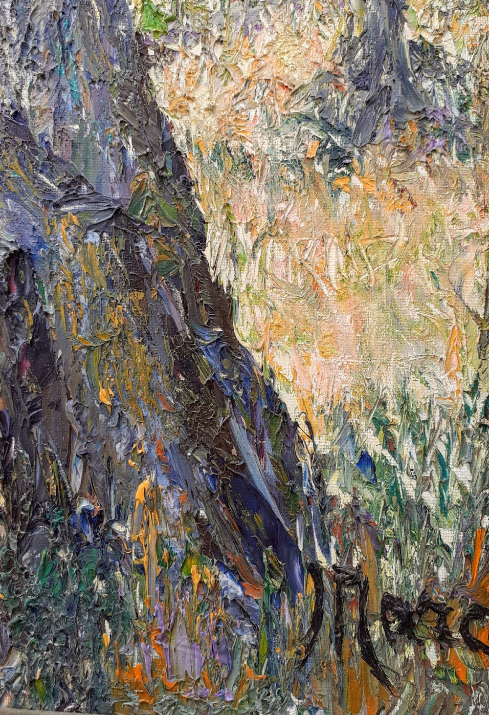 Olive trees in Provence, French post impressionist mediterranean landscape antique oil on canvas View III